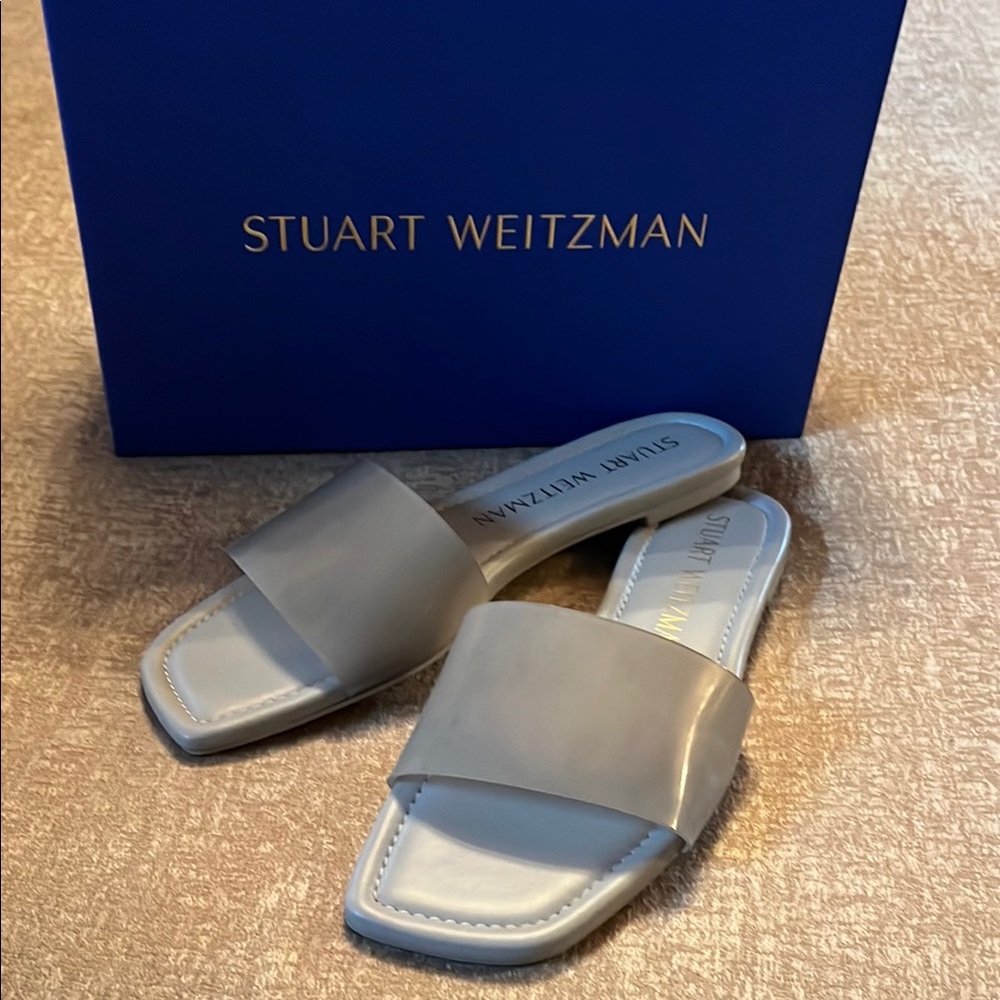 Stuart Weitzman Women's Gray Slide Sandals